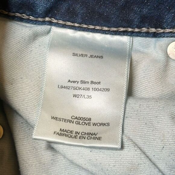 Silver Jeans Co. Women's Avery Slim Boot Jeans size W27 L35 - Picture 7 of 8